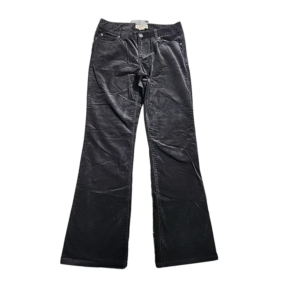 Michael Kors Corduroy Pants Women Sz 8 Gray Flare Leg Boho Retro Fall Stretch